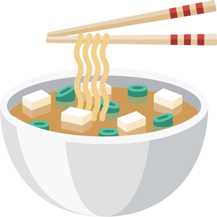 Ramen noodles with chopsticks