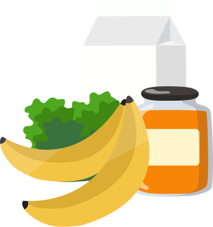 Assorted items of food.