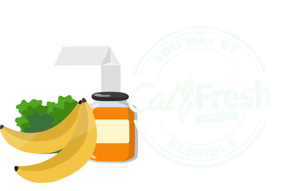 Groceries next to a CalFresh logo.