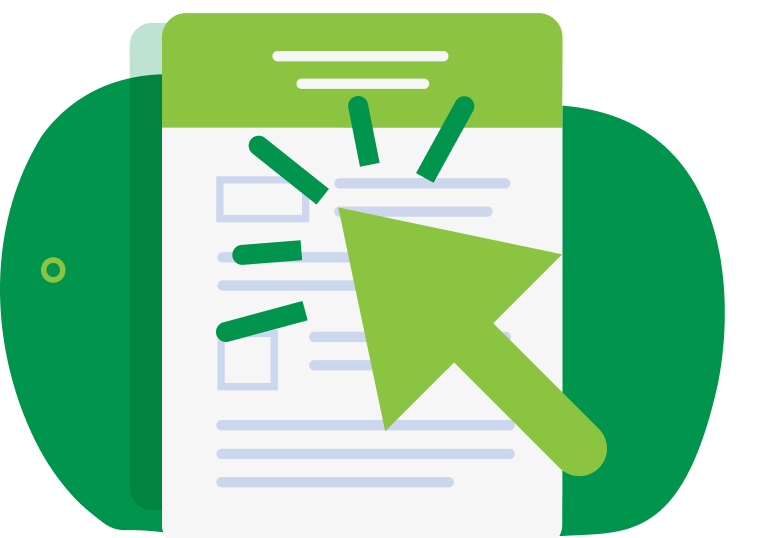 Mouse cursor clicking on a website.